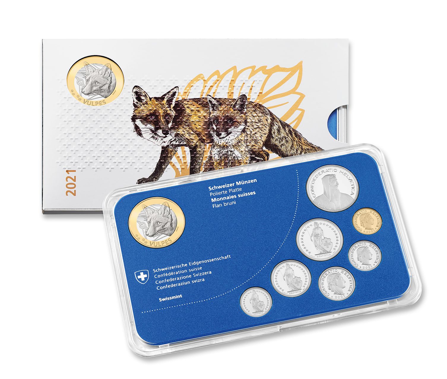 Münzsatz Classic «Fuchs» 2021, Polierte Platte