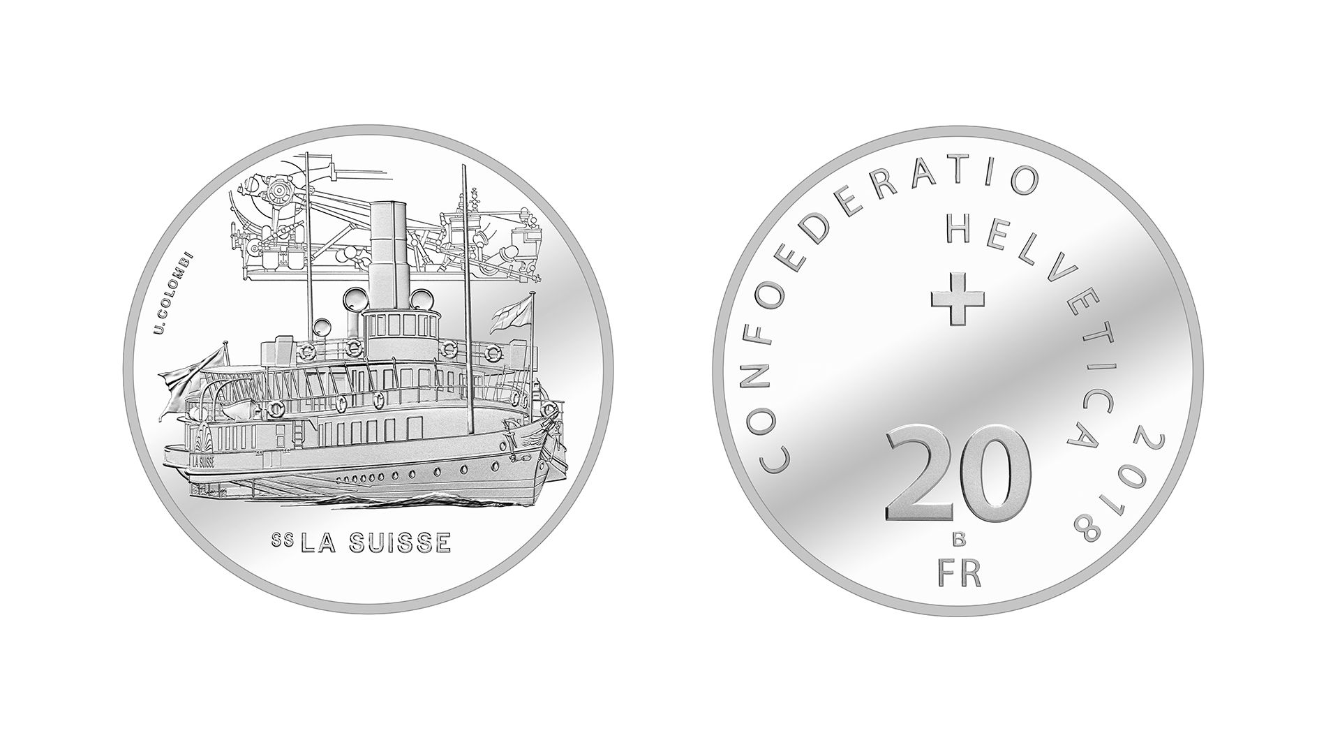 20-Fr.-Silbermünze «Dampfschiff La Suisse» 2018