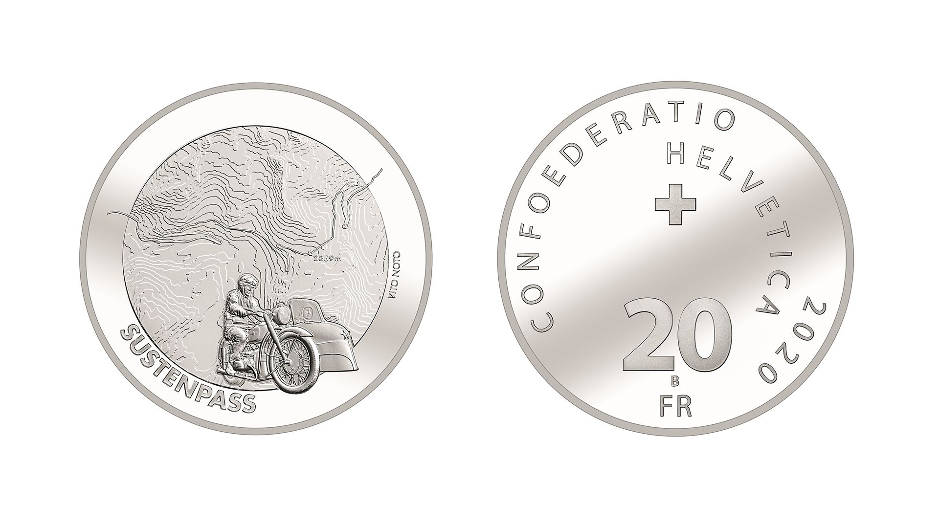 20-Fr.-Silbermünze «Sustenpass» 2020