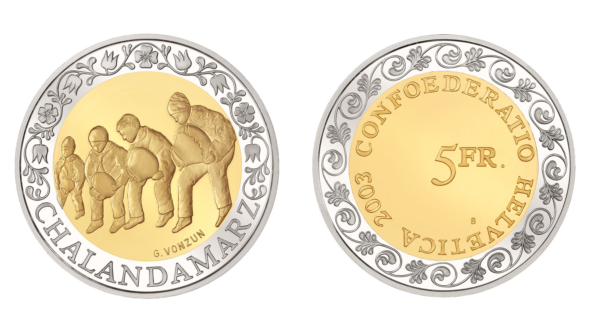 5-FR.-Bimetallmünze «Chalandamarz»