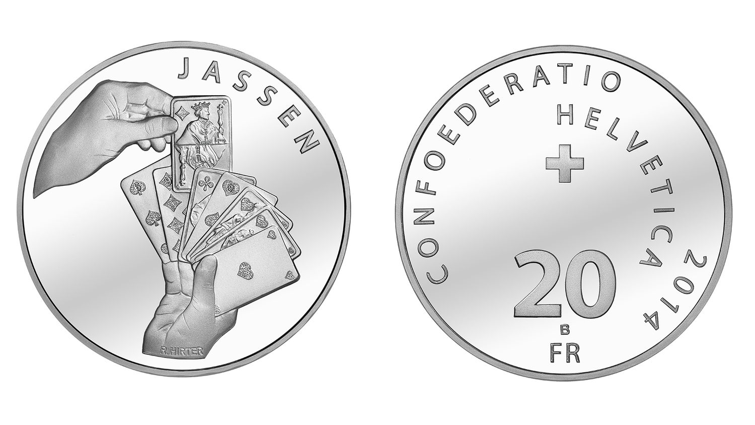 20-FR.-Silbermünze «Jassen»