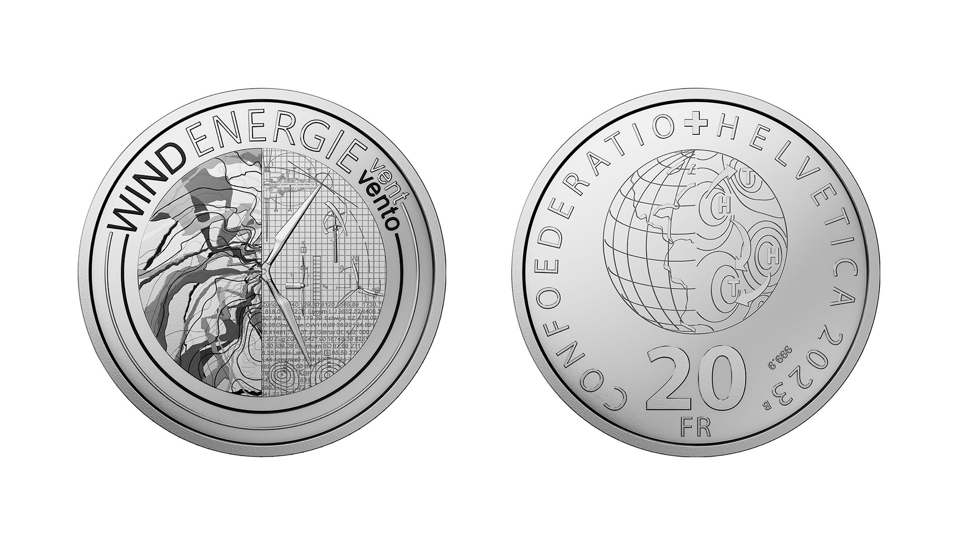 Windenergie Vorder- und Rückseite