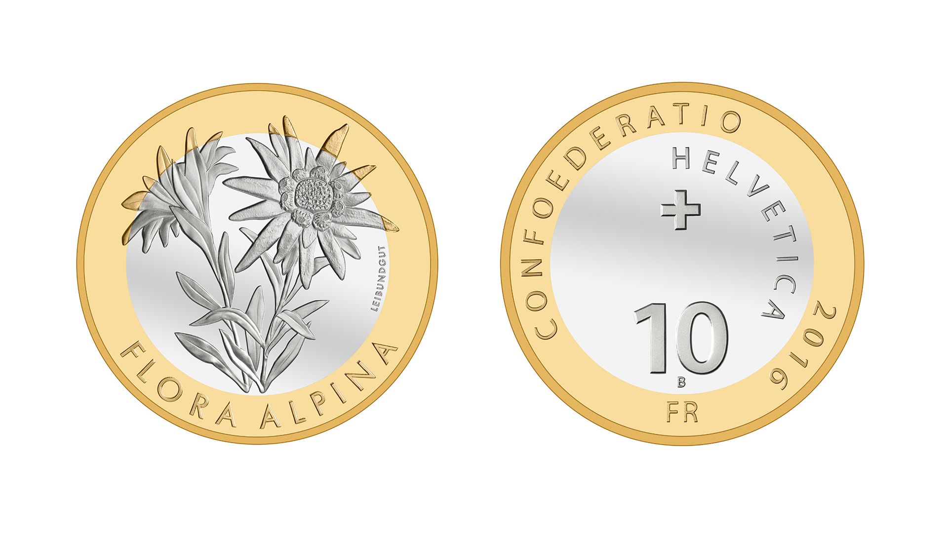 10-Fr.-Bimetallmünze «Alpen-Edelweiss» 2016