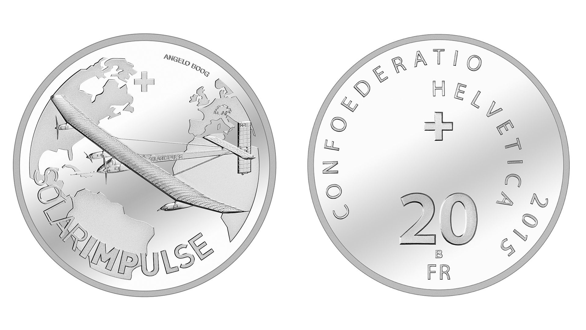 20-FR.-Silbermünze «Solar Impulse»