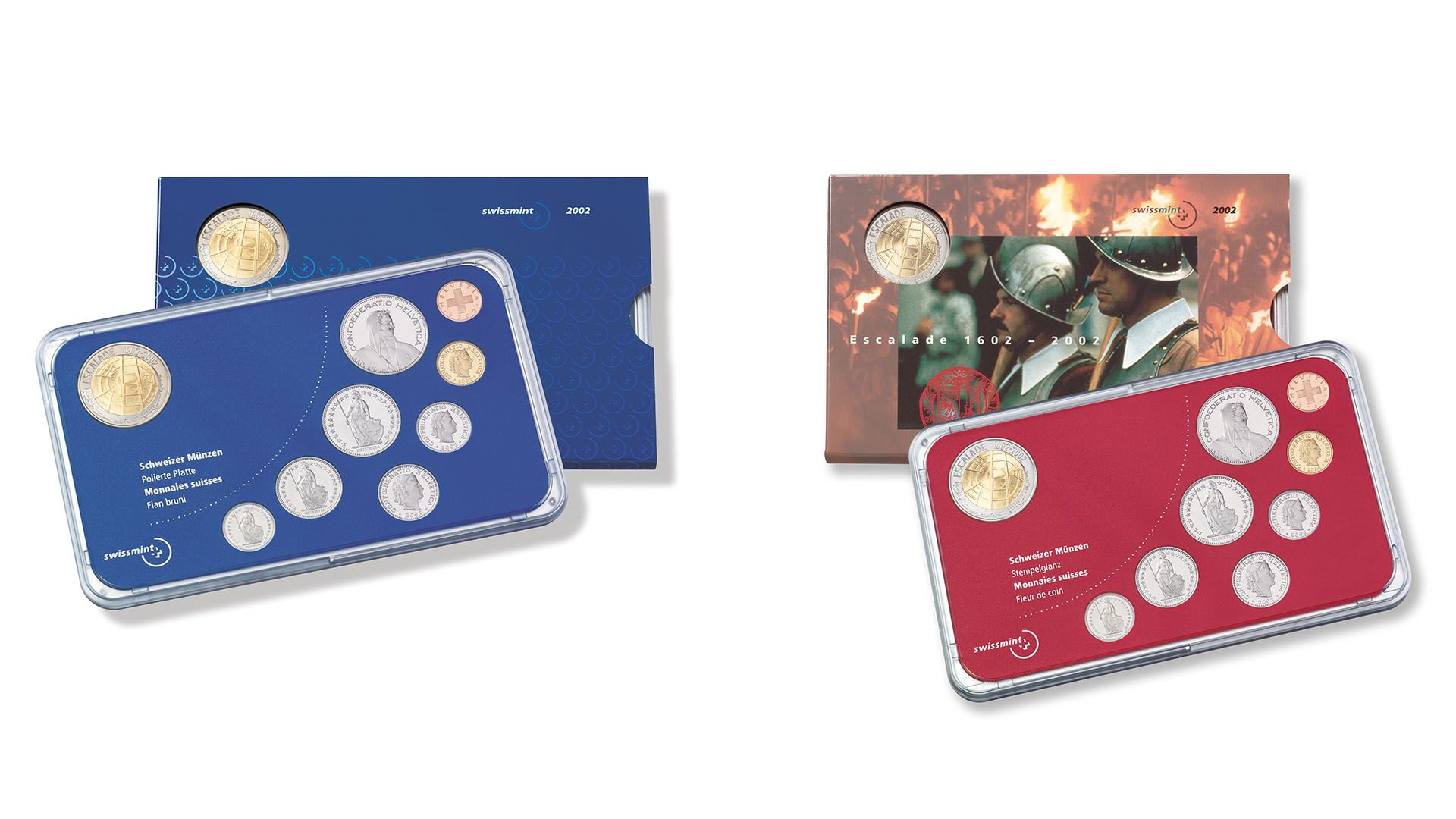 Münzsatz «Escalade» 2002, Polierte Platte und Stempelglanz