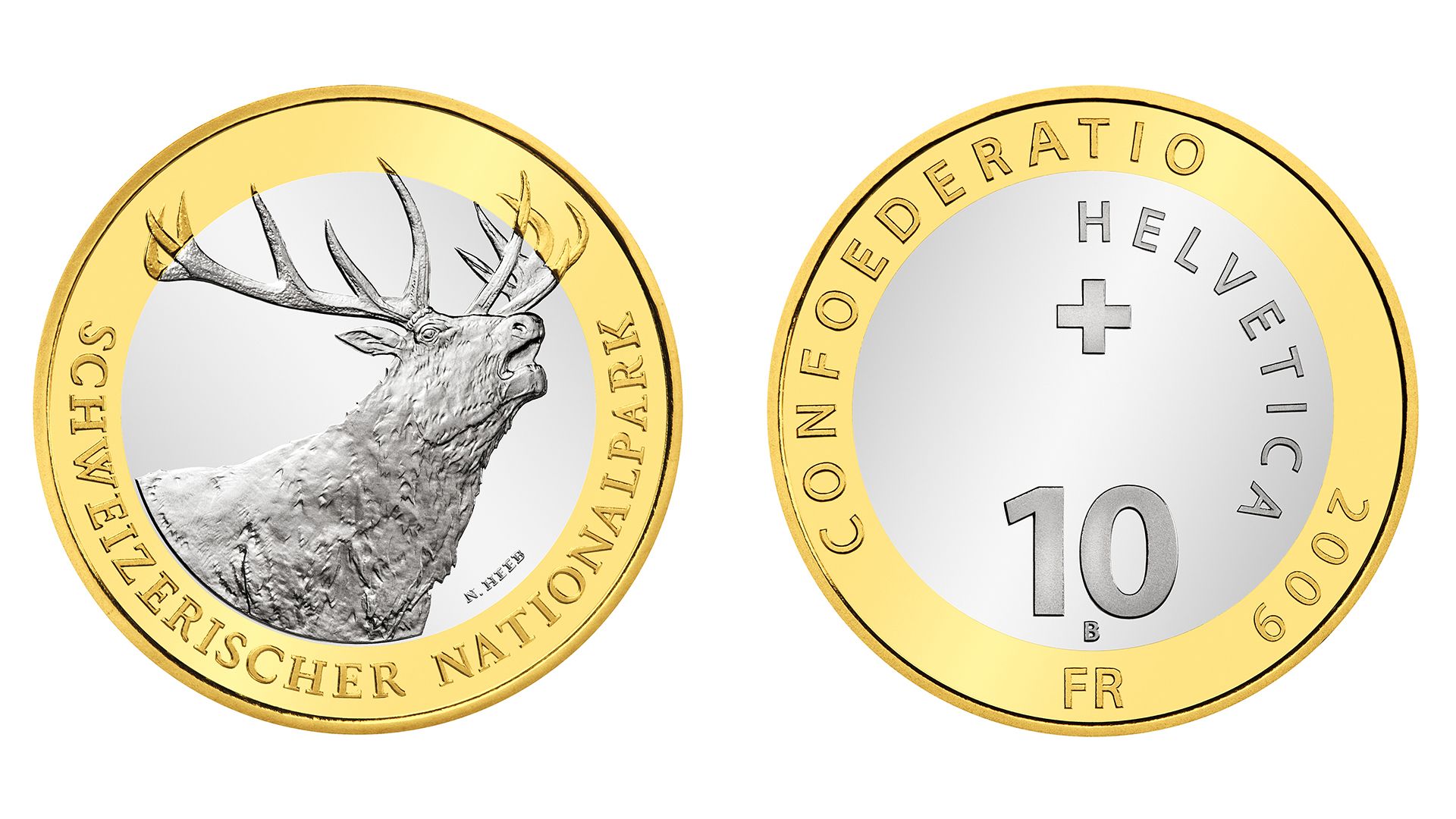 10-FR.-Bimetallmünze «Rothirsch»