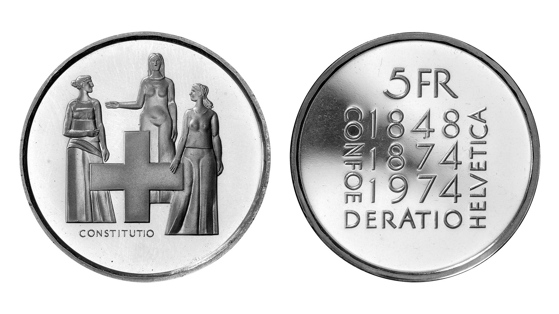 5-FR.-Kupfer-Nickelmünze «Verfassungsrevision»