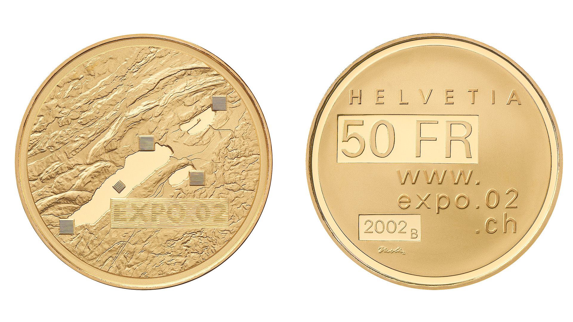 50-FR.-Goldmünze «Expo.02»