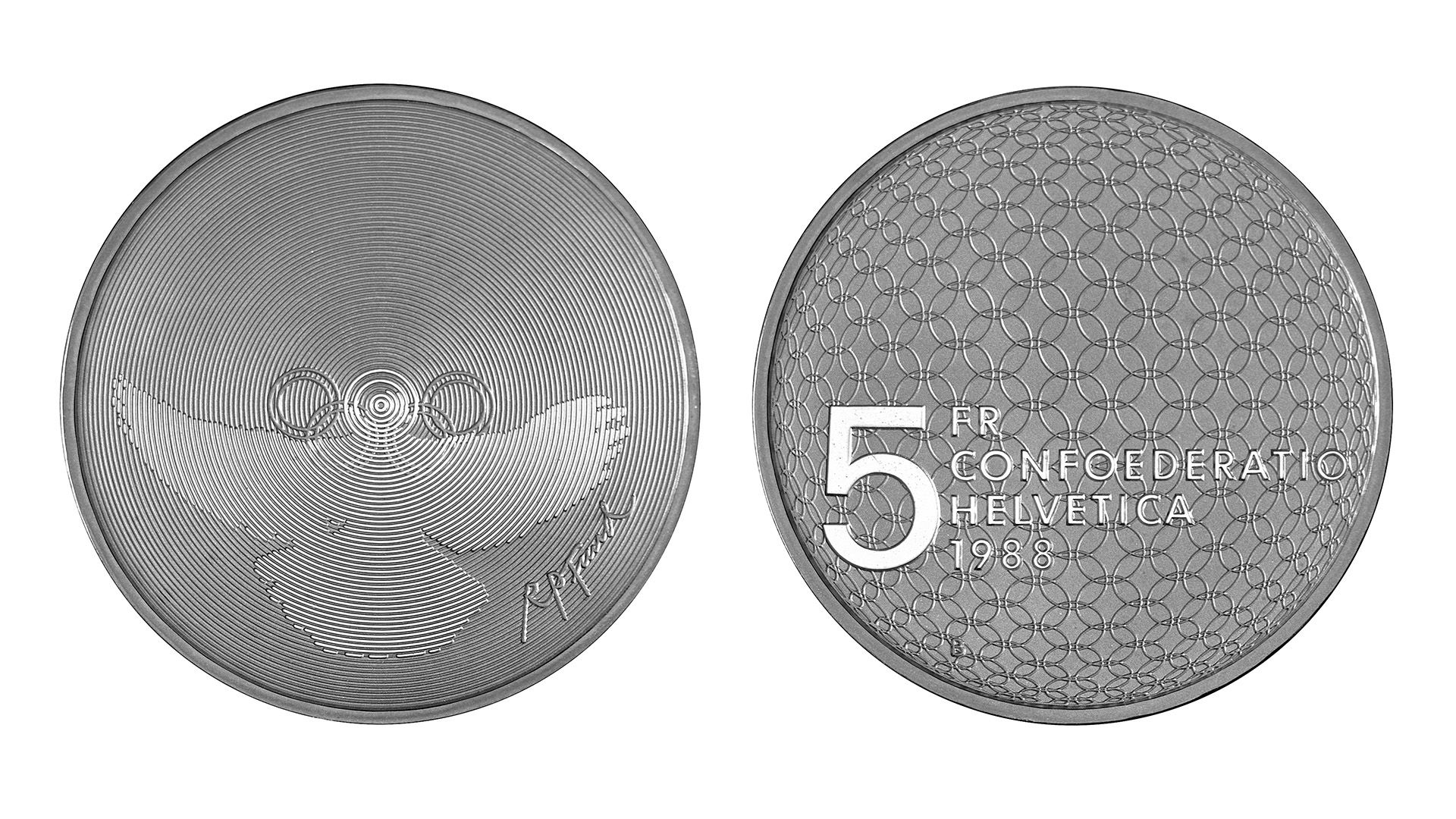 5-FR.-Silbermünze «Olympische Bewegung»