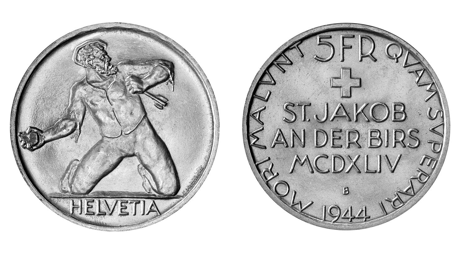 5-FR.-Silbermünze «500 Jahre Schlacht bei St. Jakob»