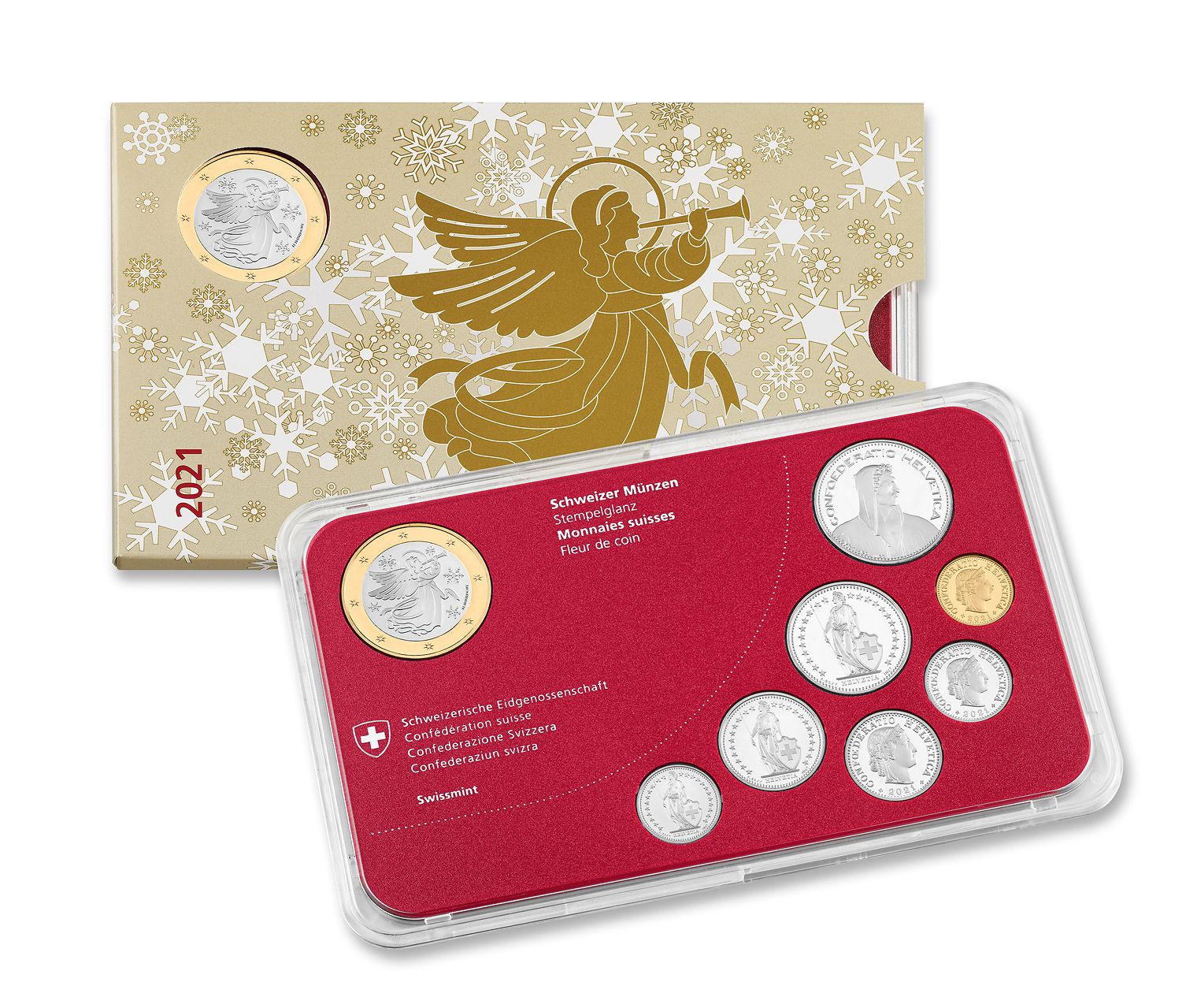 Münzsatz «Weihnachten» 2021, Stempelglanz