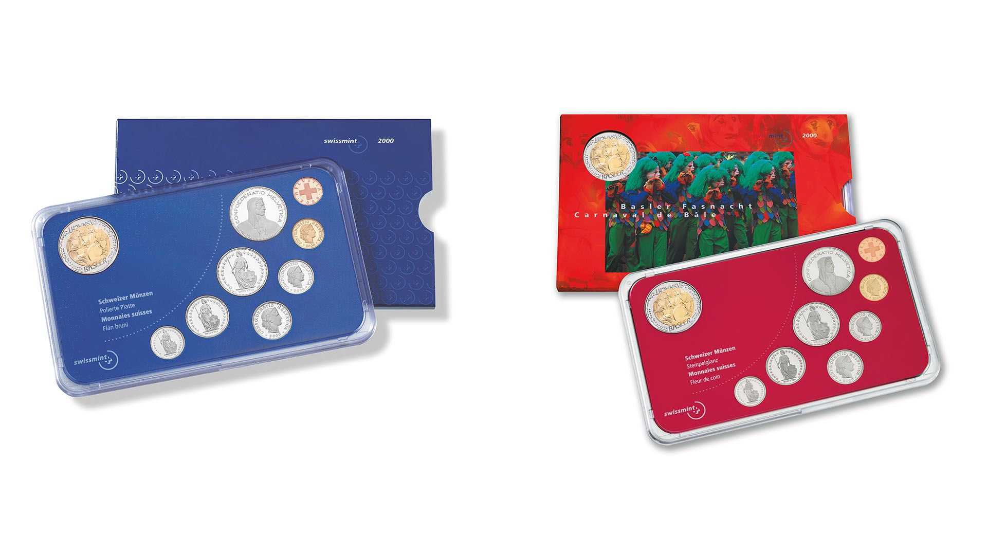 Münzsatz «Fasnacht der Basler» 2000, Polierte Platte und Stempelglanz