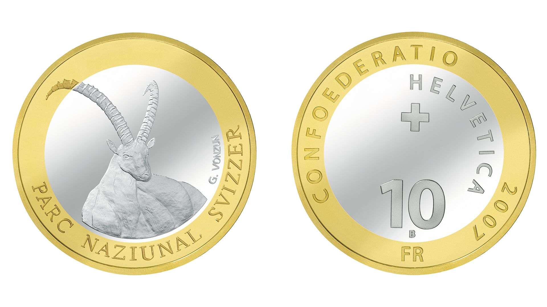 10-FR.-Bimetallmünze «Steinbock»