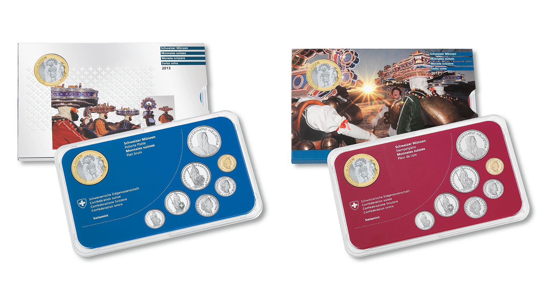 Münzsatz «Silvesterchlausen» 2013, Polierte Platte und Stempelglanz