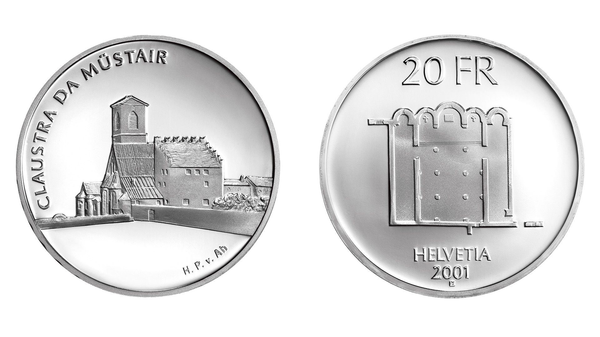 20-FR.-Silbermünze «Kloster Müstair»