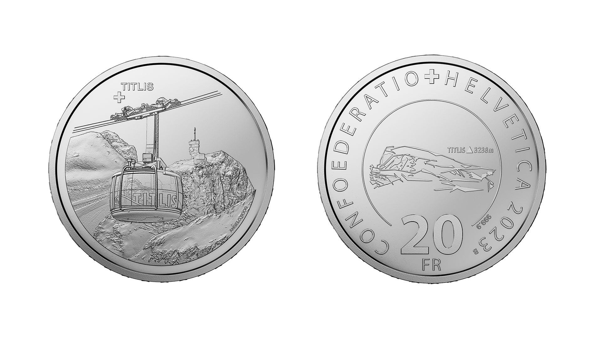 20-Fr.-Silbermünze «Luftseilbahn Titlis» 2023