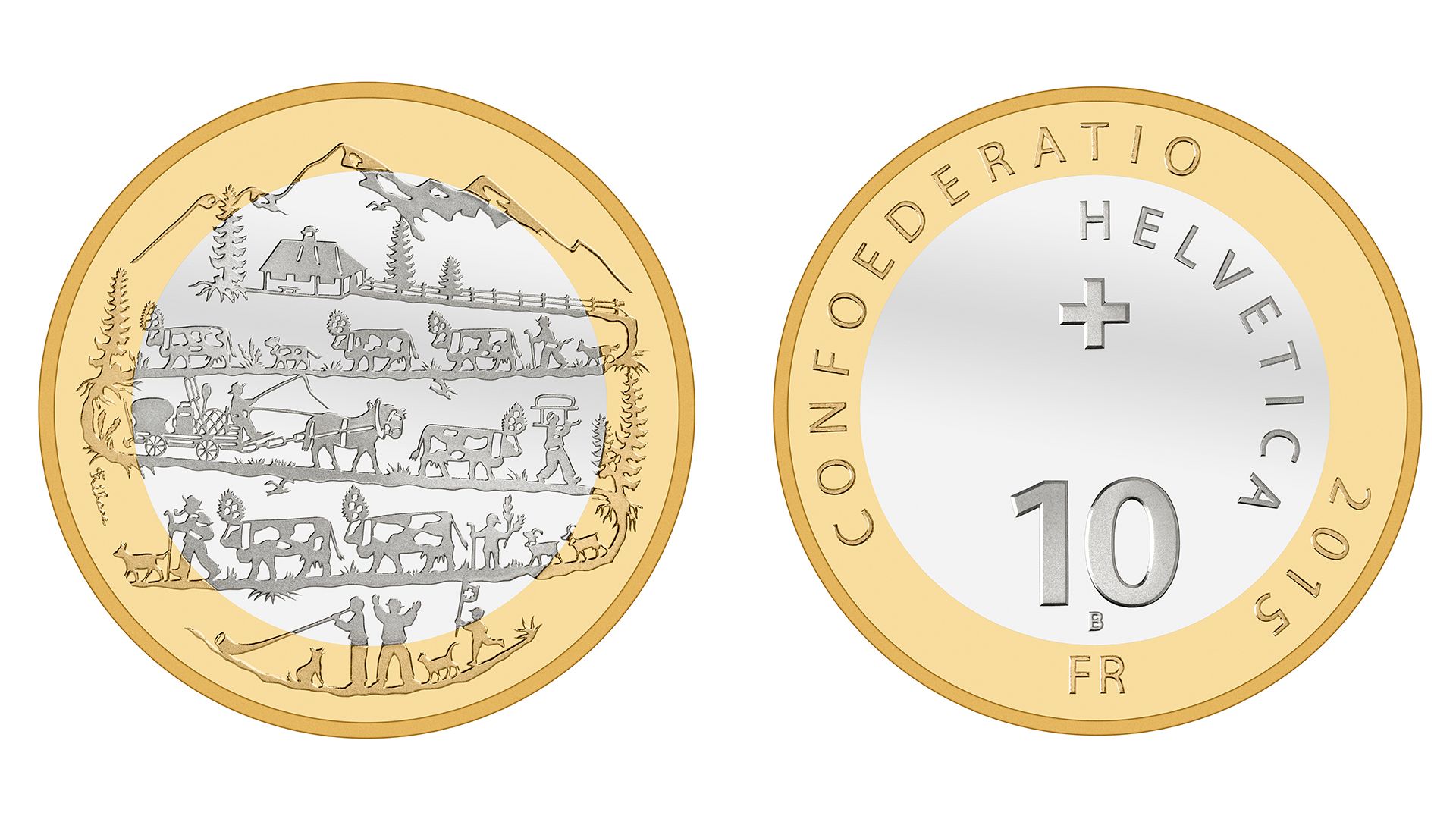 10-FR.-Bimetallmünze «Alpabzug»