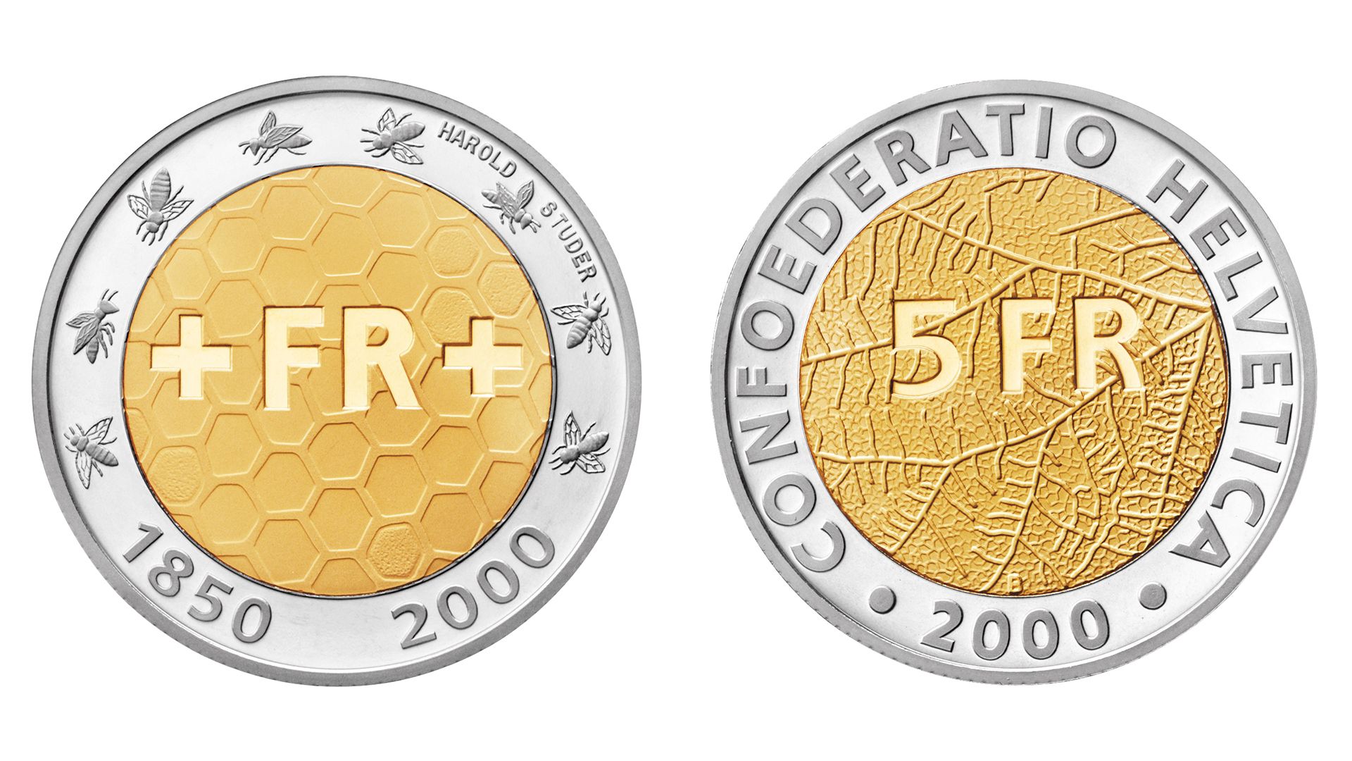 5-FR.-Bimetallmünze «150 Jahre Schweizer Franken»