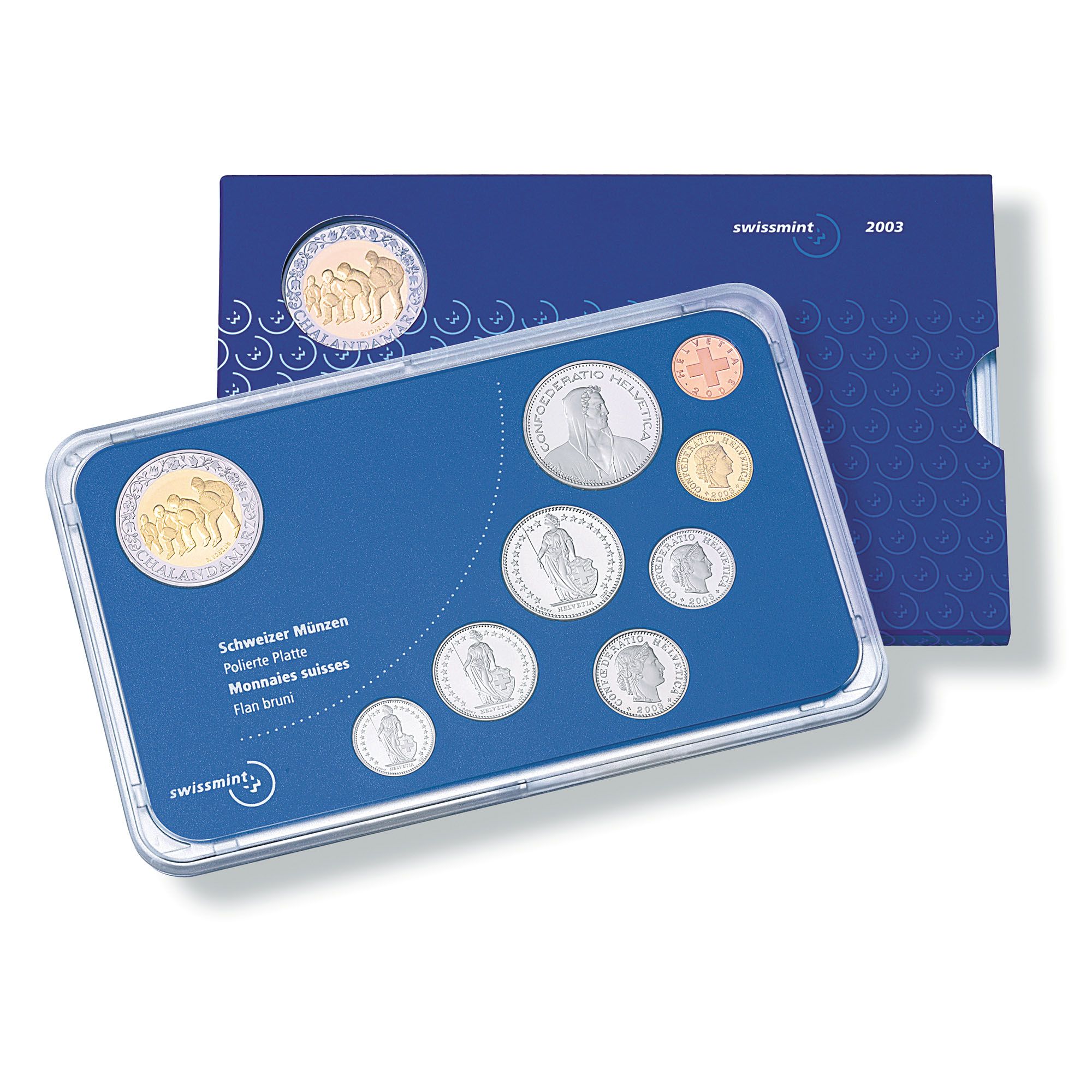 Münzsatz «Chalandamarz» 2003, Polierte Platte