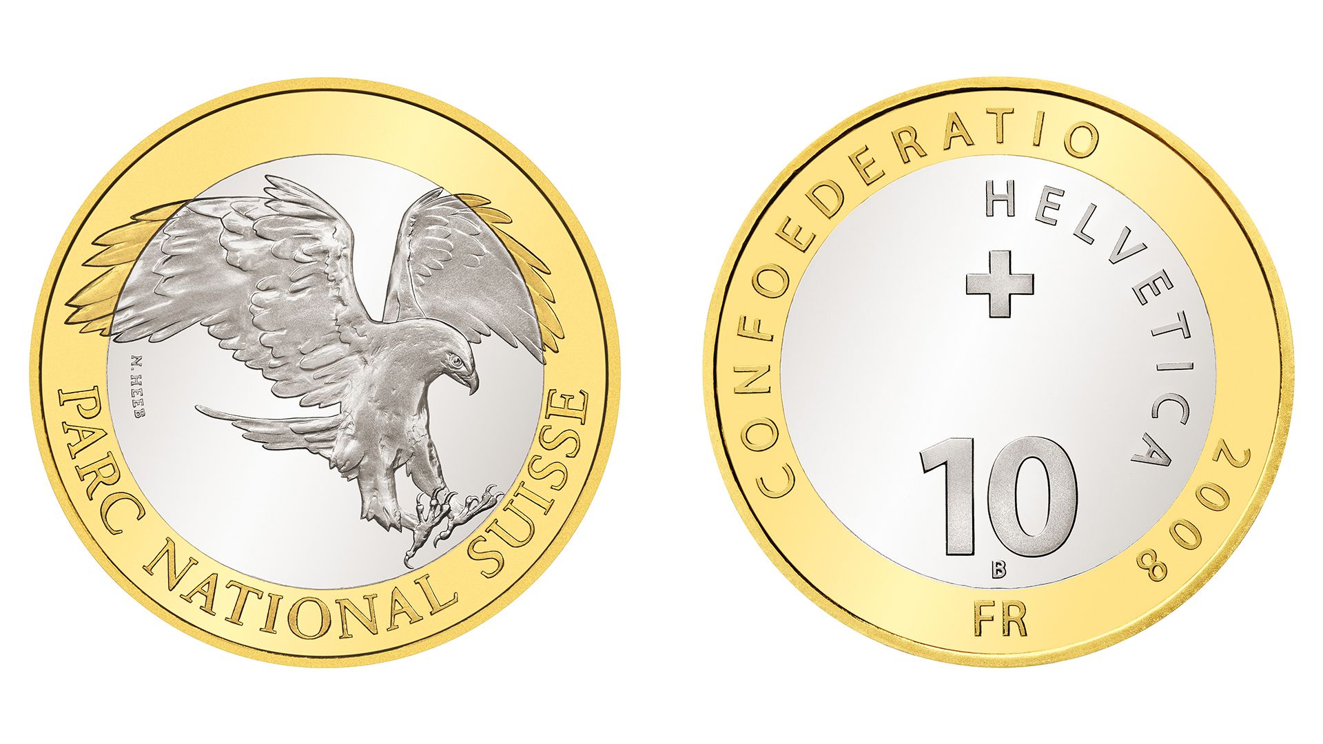 10-FR.-Bimetallmünze «Steinadler»