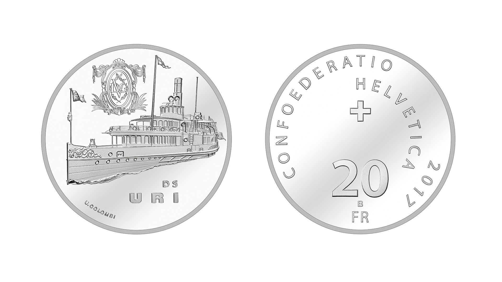 20-Fr.-Silbermünze «Dampfschiff Uri» 2017