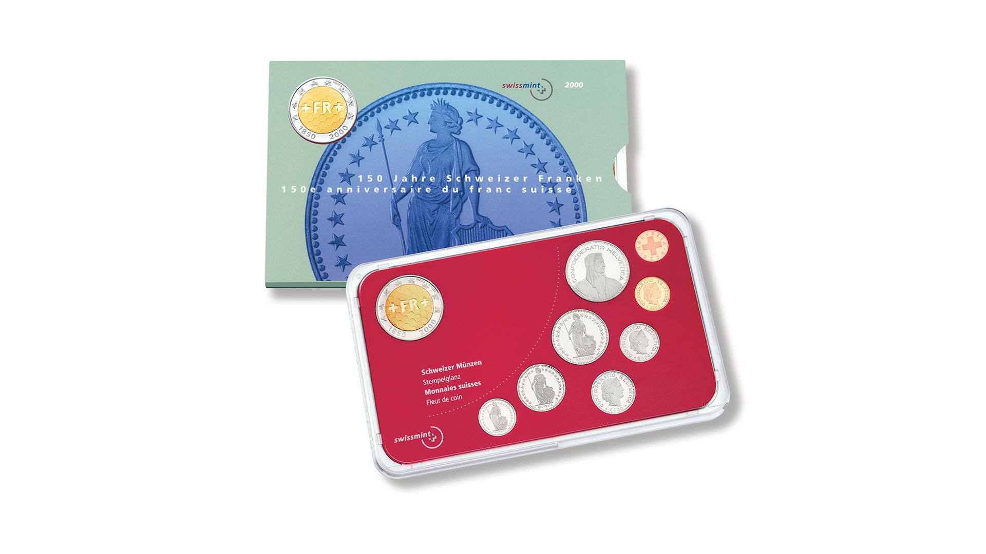 Münzsatz «150 Jahre Schweizer Franken» 2000, Stempelglanz