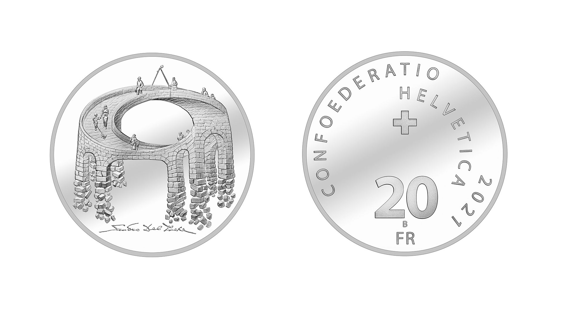 20-Fr.-Silbermünze «Illusion – Viadukt des Lebens» 2021