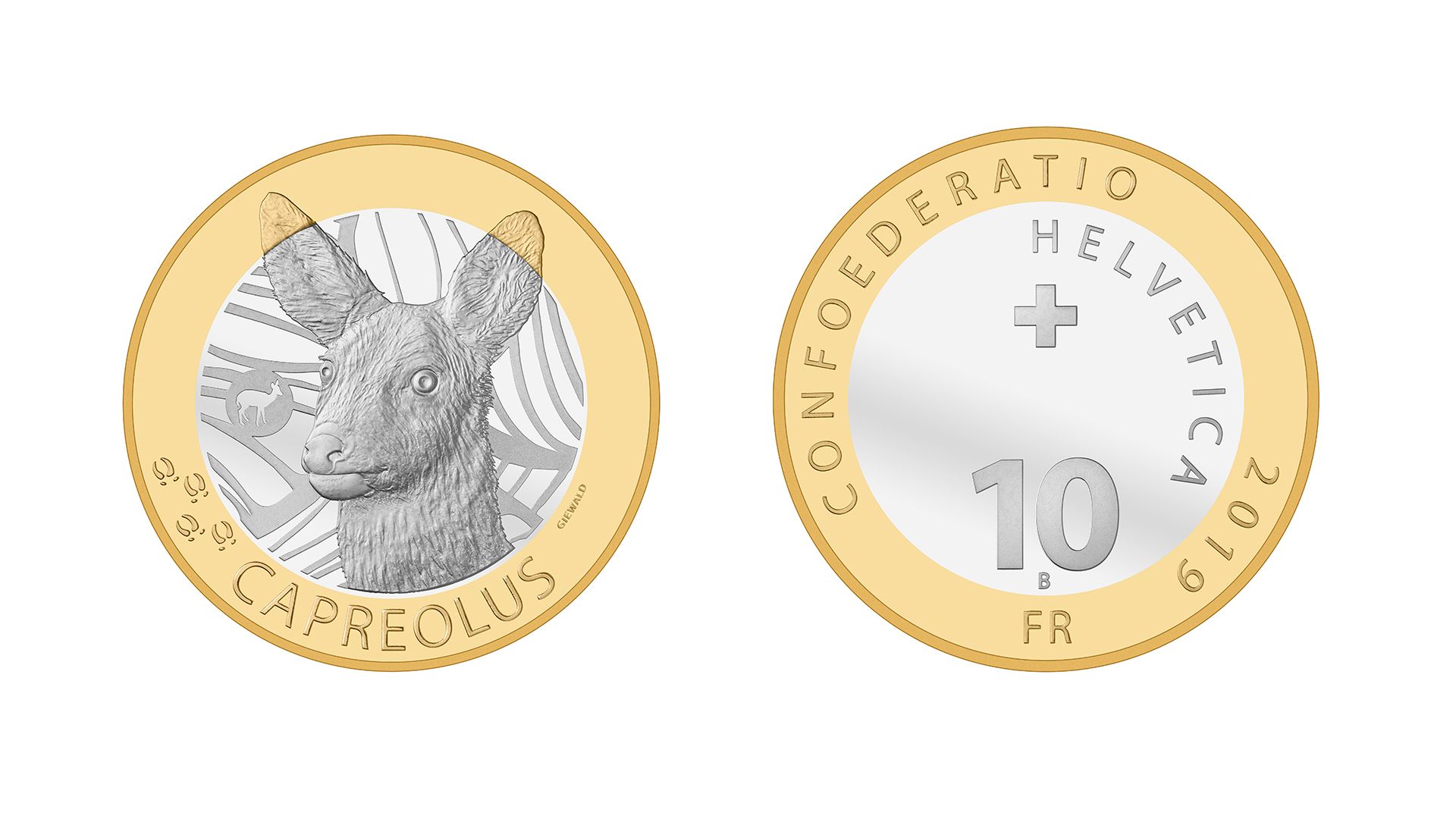 10-Fr.-Bimetallmünze «Reh» 2019