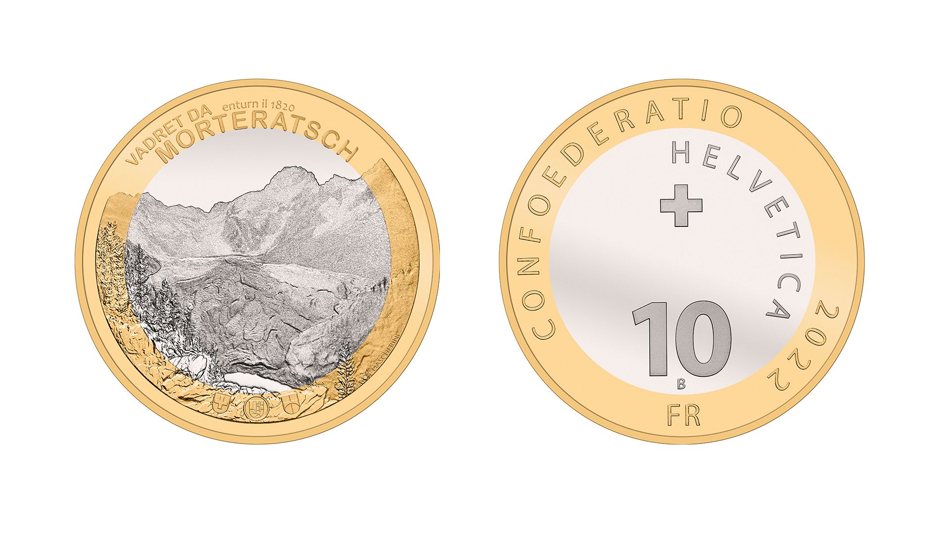 10-Fr.-Bimetallmünze «Morteratschgletscher» 2022