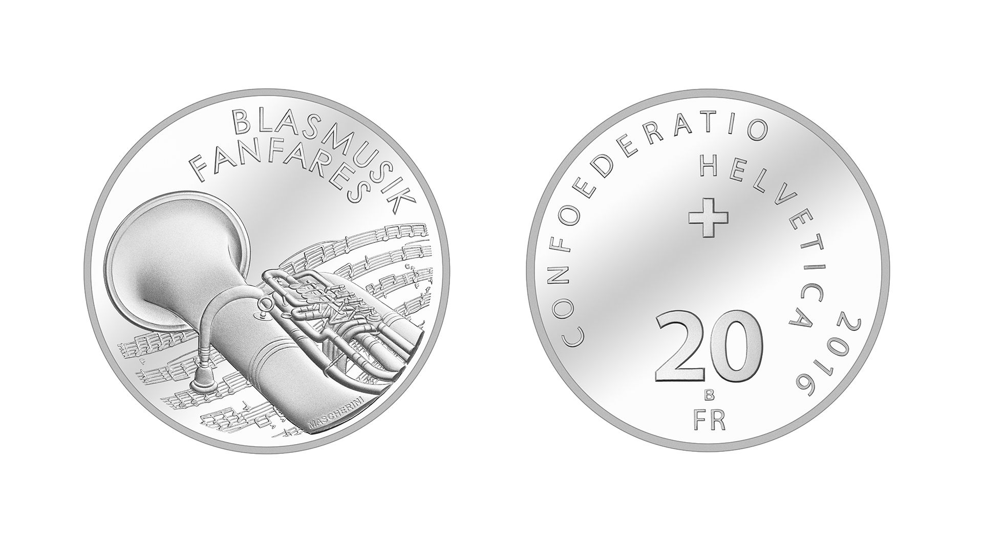 20-Fr.-Silbermünze «Blasmusik» 2016