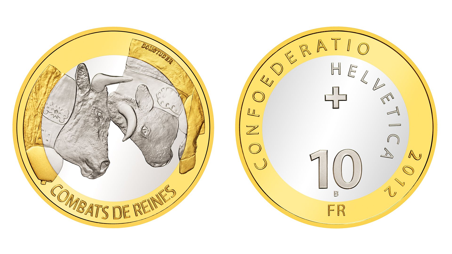 10-FR.-Bimetallmünze «Ringkuhkampf»