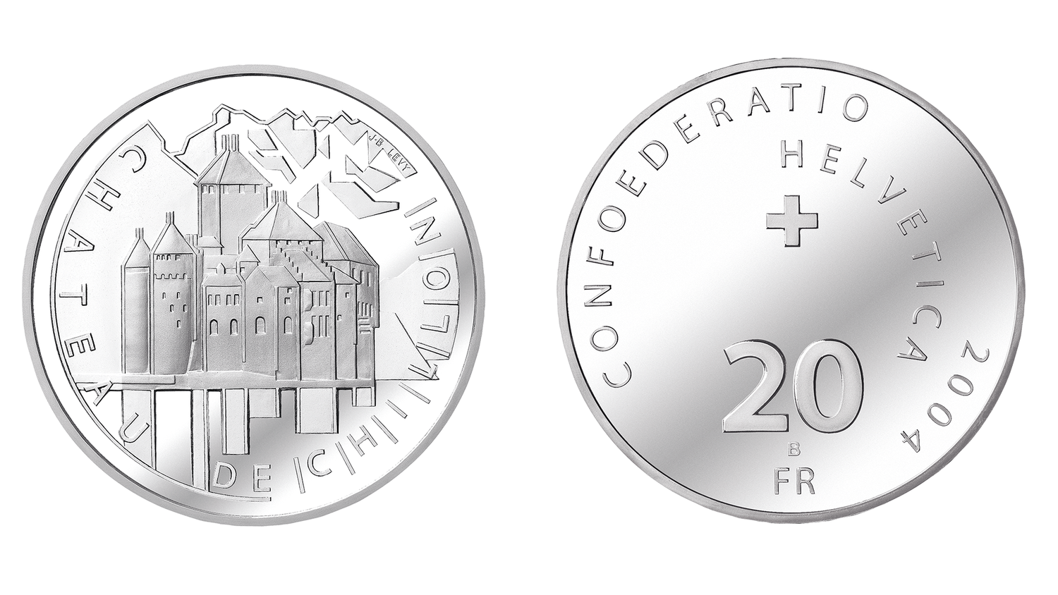 20-FR.-Silbermünze «Schloss Chillon»