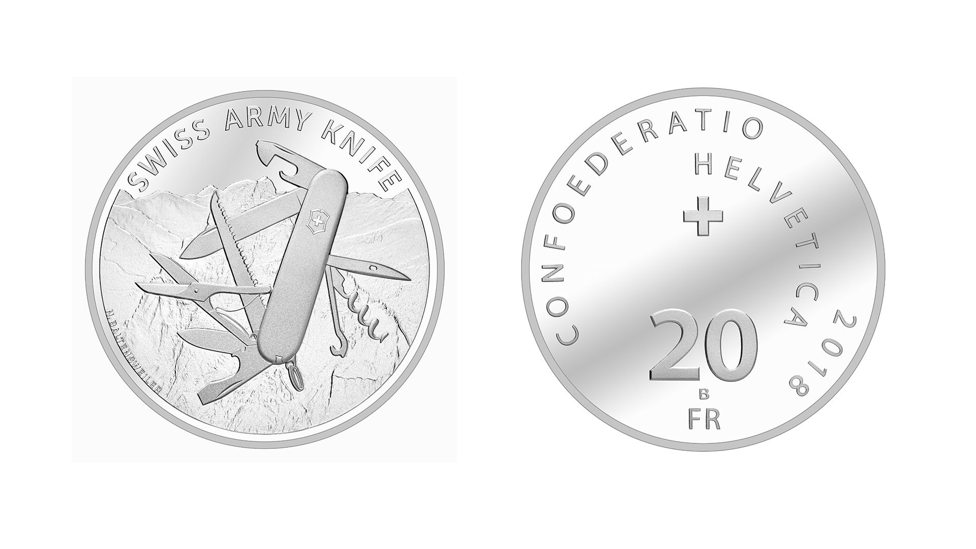 20-Fr.-Silbermünze «Swiss Army Knife» 2018