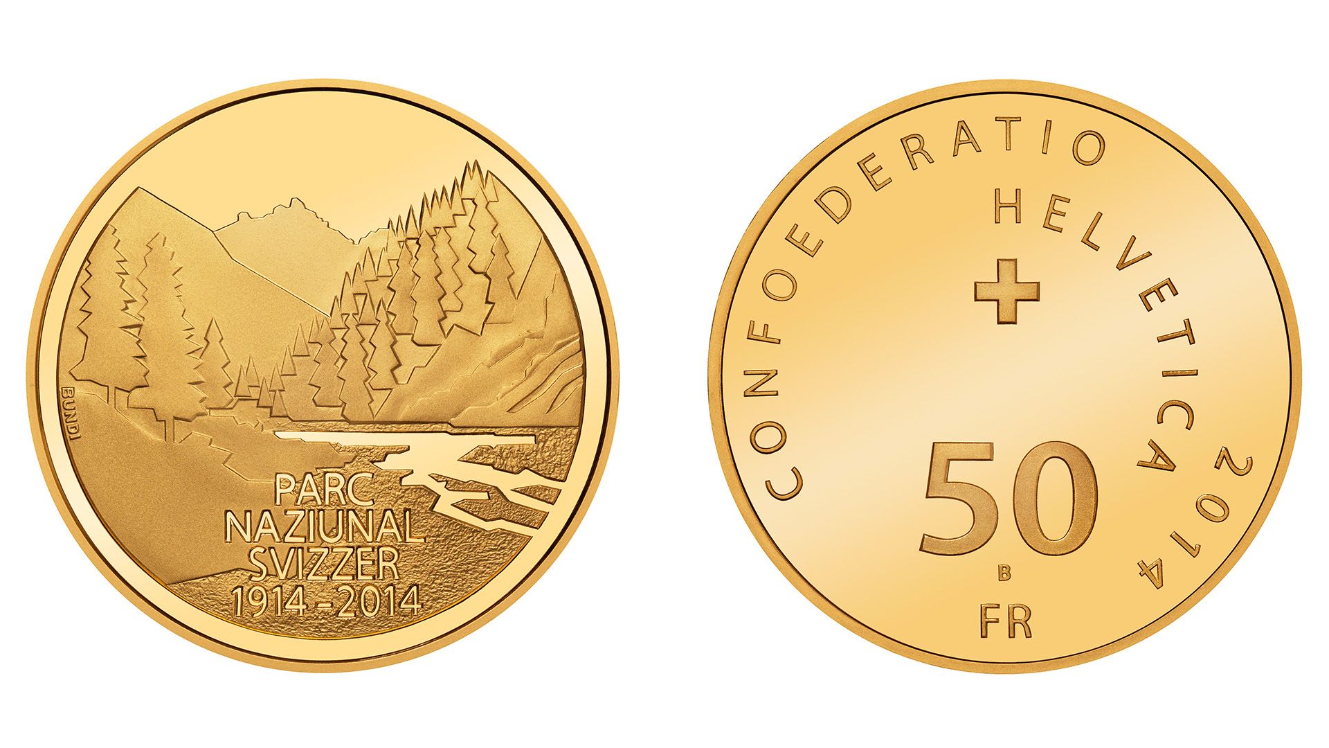 50-FR.-Goldmünze «100 Jahre Schweizerischer Nationalpark»