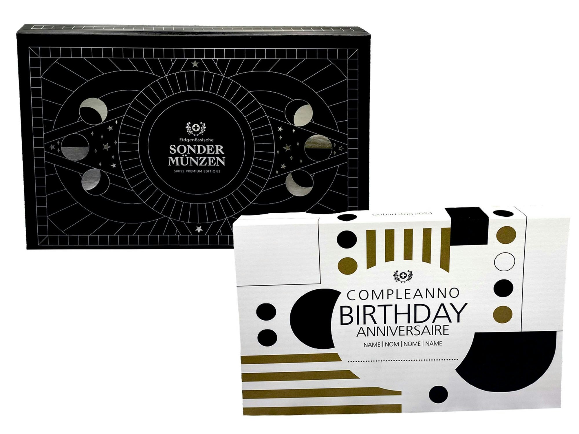 Münzsatz «Geburtstag», schwarz, Stempelglanz